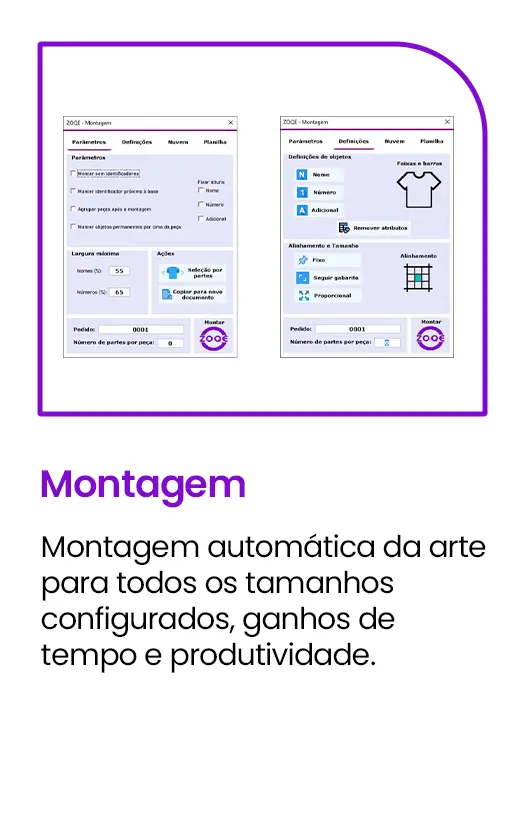 Montagem - Funcionalidade zoqe
